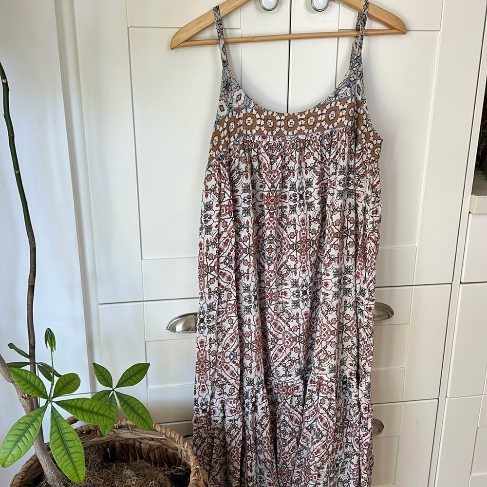 XIRENA tribal print semi sheer sundress
